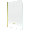 Mexen Felix vanová zástěna 2-křídlová 100 x 140 cm, transparentní, zlatá - 890-100-002-50-00