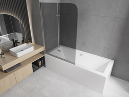 Mexen Felix vanová zástěna 2-dílná 80 x 140 cm, grafit, chrom - 890-080-002-01-40