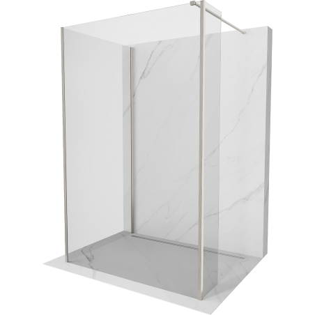 Mexen Kioto sprchová stěna Walk-in 140 x 120 x 30 cm, transparentní, kartáčovaný nikl - 800-140-120-221-97-00-030