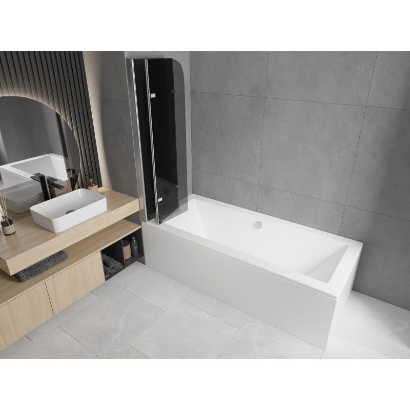 Mexen Felix tříkřídlý vanový paraván 120 x 140 cm, grafit, chrom - 890-120-003-01-40