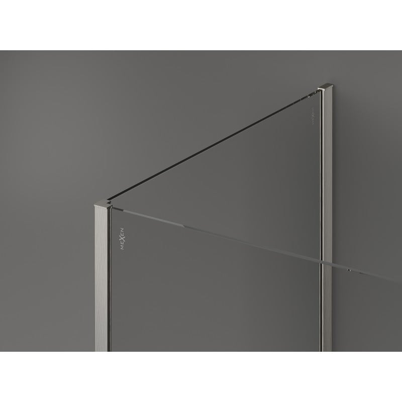 Mexen Kioto sprchová stěna Walk-in 110 x 75 x 40 cm, průhledná, kartáčovaný nikl - 800-110-075-221-97-00-040