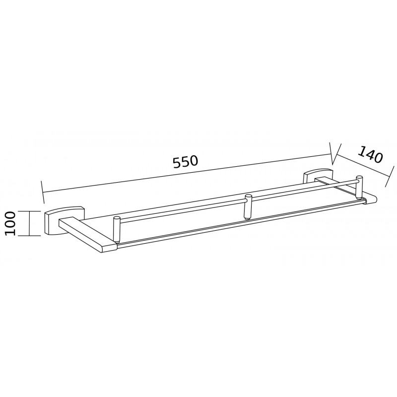 Mexen Zoja závěsná skleněná polička, chrom - 7019137-00
