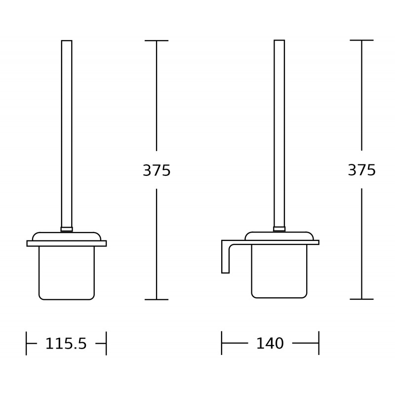Mexen Lea WC kartáč, černá - 7026050-70