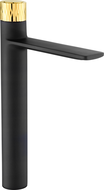 Mexen Zero+ vysoká umyvadlová baterie, černá/zlatá - 71610-75