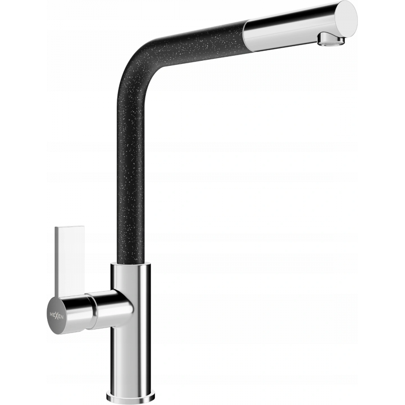 Mexen Flora baterie kuchyňská, chrom/černá nakrapená - 670401-08