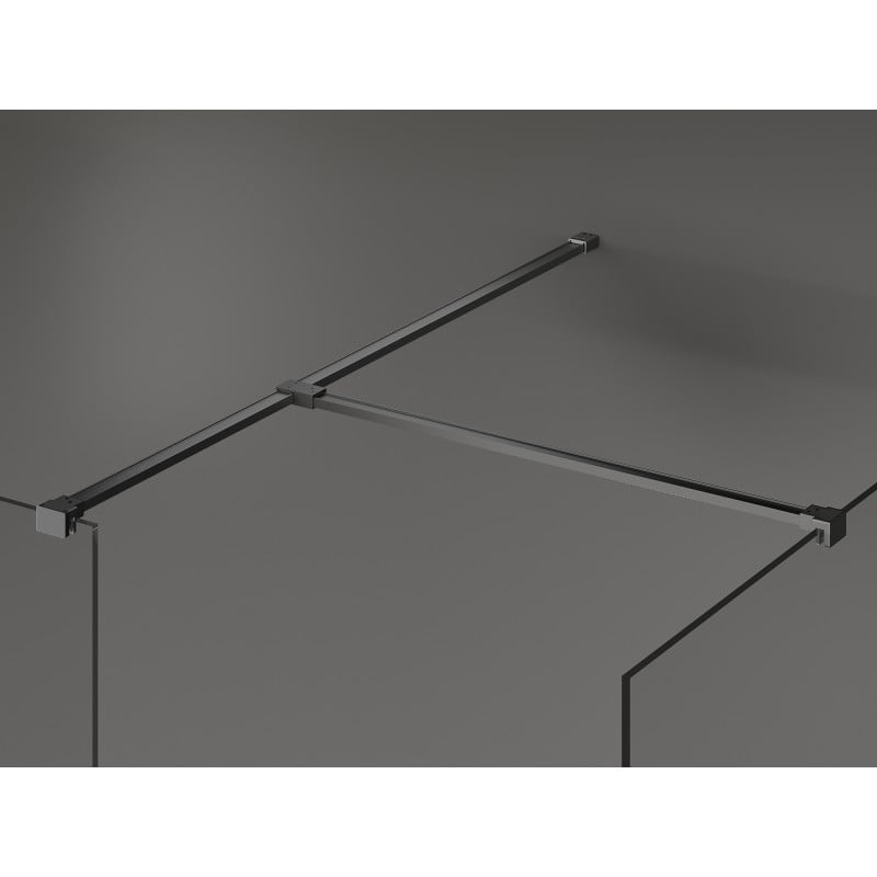 Mexen Kioto sprchová zástěna Walk-in 150 x 80 cm, černý rám, gun metal - 800-150-202-95-70-080