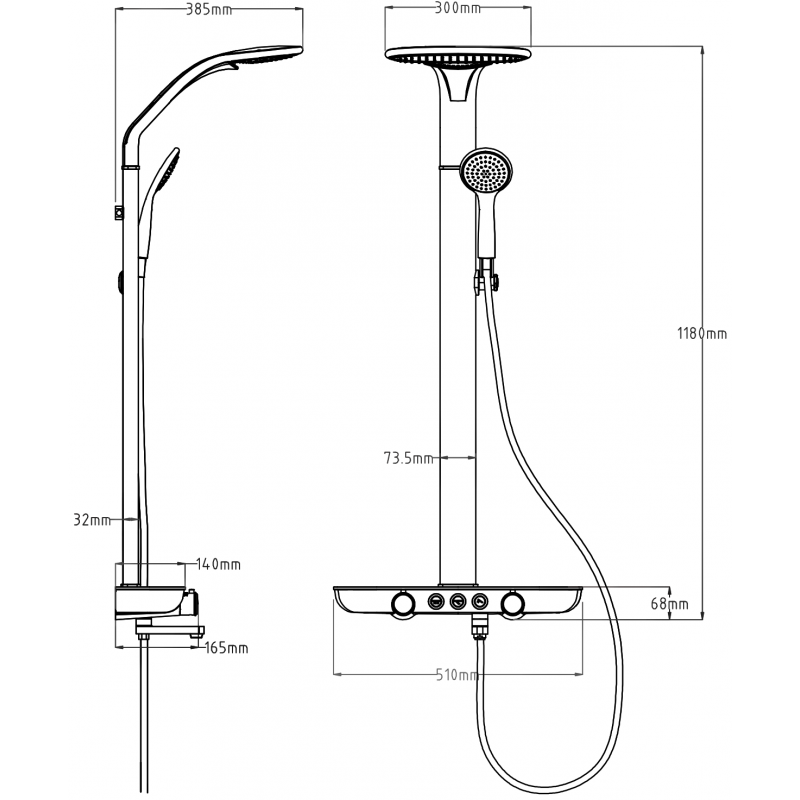 Mexen Blaze nástěnná sprchová sada s dešťovou hlavicí a baterií, černá/zlatá - 78109-75
