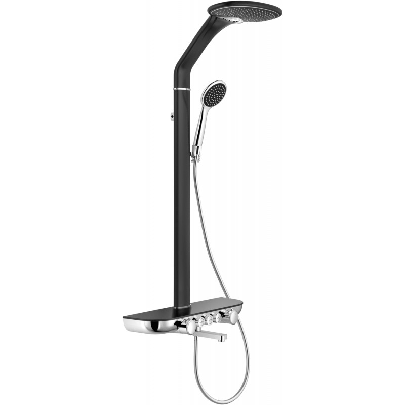Mexen Blaze souprava sprchová nástěnná s dešťovou sprchou a baterií, černá/chrom - 78109-71
