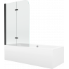 Mexen Cube obdélníková vana 170 x 80 cm s obložením a dvoukřídlým zástením 80 cm, transparentní, černá