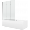 Mexen Cube Obdélníková vana 170 x 80 cm s obkladem a 3-křídlou zástěnou 120 cm, transparentní, chrom