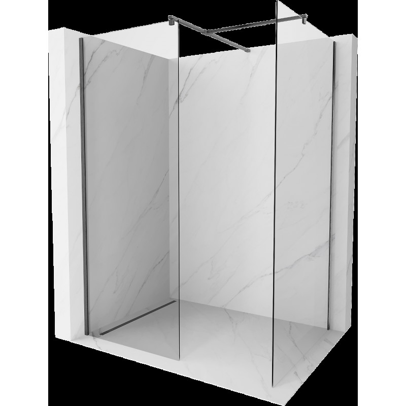 Mexen Kioto sprchová stěna Walk-in 140 x 115 cm, transparentní, gun gray kartáčovaný - 800-140-202-66-00-115