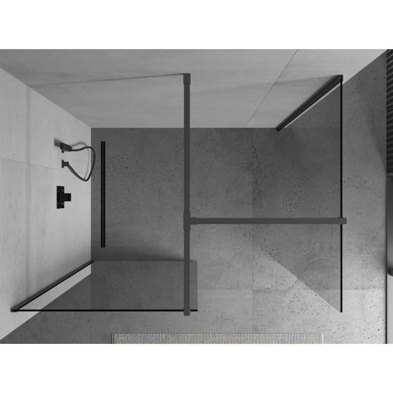 Mexen Kioto sprchová stěna Walk-in 90 x 75 cm, transparentní, gun metal - 800-090-202-95-00-075