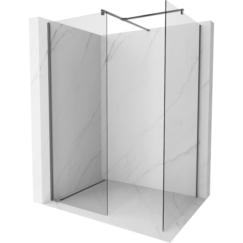Mexen Kioto sprchová zástěna Walk-in 90 x 85 cm, transparentní, gun metal - 800-090-202-95-00-085