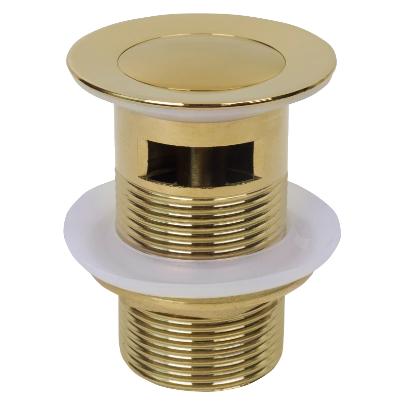 Mexen malý kulatý klik-klak uzávěr s přepadem, zlatý - 79925-50