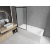 Mexen Cube obdélníková vana 170 x 80 cm s krytem a 1křídlovou zástěnou 80 cm, černý vzor - 550517080X9308017070