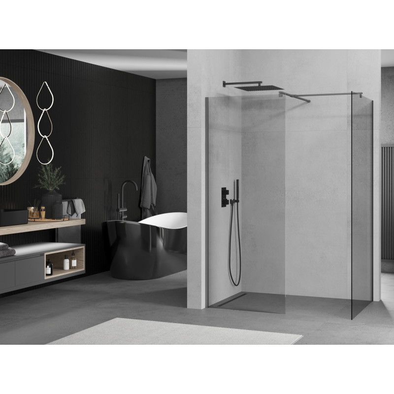 Mexen Kioto sprchová stěna Walk-in 130 x 70 cm, transparentní, zbraňový kov - 800-130-202-95-00-070