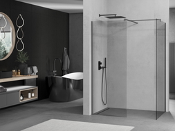 Mexen Kioto sprchová stěna Walk-in 130 x 70 cm, transparentní, zbraňový kov - 800-130-202-95-00-070