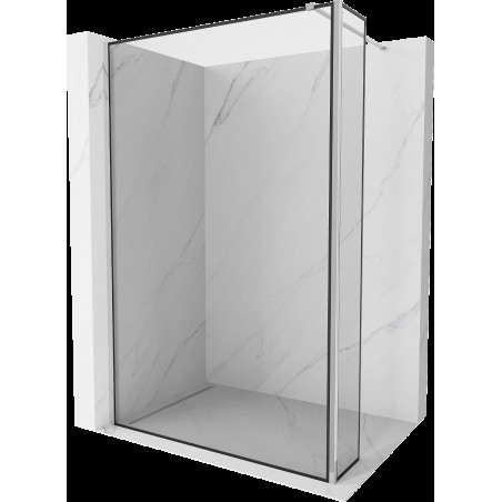 Mexen Kioto sprchová stěna Walk-in 130 x 30 cm, černý vzor, chrom - 800-130-212-01-70-030