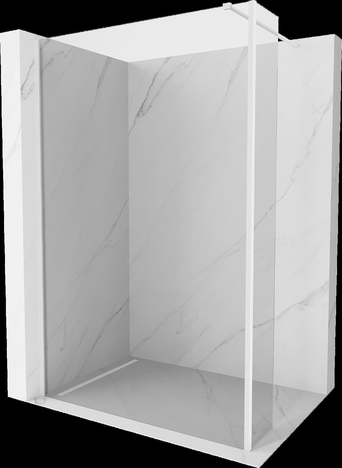 Mexen Kioto sprchová stěna Walk-in 105 x 40 cm, transparentní, bílá - 800-105-212-20-00-040