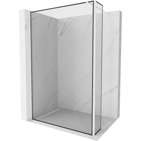 Mexen Kioto sprchová zástěna Walk-in 130 x 40 cm, černý rám, bílá - 800-130-212-20-70-040
