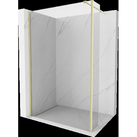 Mexen Kioto sprchová stěna Walk-in 90 x 30 cm, transparentní, zlatá kartáčovaná - 800-090-212-55-00-030