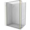 Mexen Kioto sprchová stěna Walk-in 100 x 40 cm, černý rám, zlatá kartáčovaná - 800-100-212-55-70-040