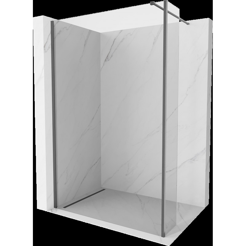 Mexen Kioto sprchová stěna Walk-in 115 x 30 cm, transparentní, gun gray kartáčovaný - 800-115-212-66-00-030