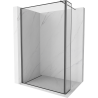 Mexen Kioto sprchová stěna Walk-in 140 x 30 cm, černý rám, gun gray kartáčovaný - 800-140-212-66-70-030
