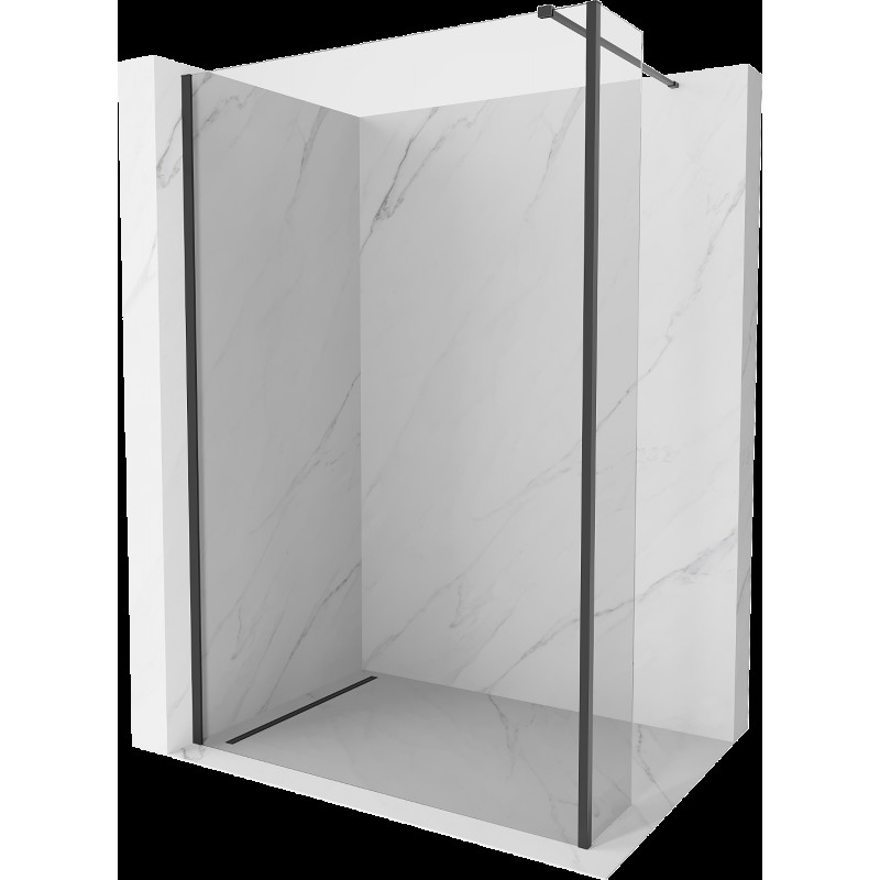 Mexen Kioto sprchová stěna Walk-in 110 x 30 cm, transparentní, černá - 800-110-212-70-00-030