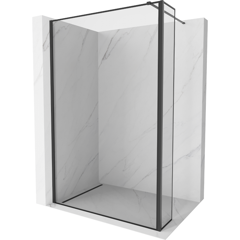 Mexen Kioto sprchová stěna Walk-in 90 x 30 cm, černý rámeček, černá - 800-090-212-70-70-030