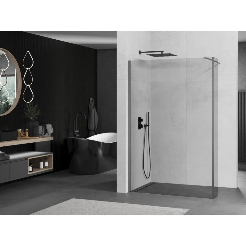 Mexen Kioto sprchová stěna Walk-in 105 x 40 cm, transparentní, gun metal - 800-105-212-95-00-040