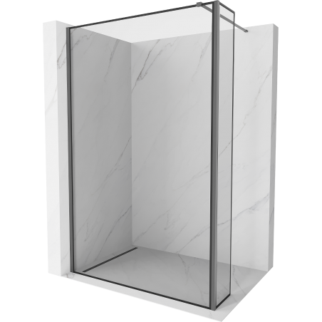Mexen Kioto sprchová stěna Walk-in 100 x 40 cm, černý rám, gun metal - 800-100-212-95-70-040