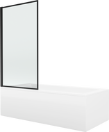 Mexen Cubik obdélníková vana 160 x 70 cm s krytem a 1-křídlovou zástěnou 70 cm, černý vzor fix - 550316070X9307007070