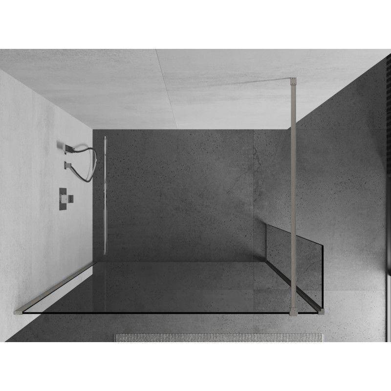 Mexen Kioto stěna sprchová Walk-in 105 x 40 cm, transparentní, kartáčovaný nikl - 800-105-212-97-00-040