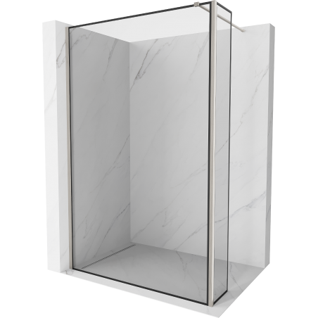 Mexen Kioto sprchová stěna Walk-in 160 x 30 cm, černý rámeček, kartáčovaný nikl - 800-160-212-97-70-030