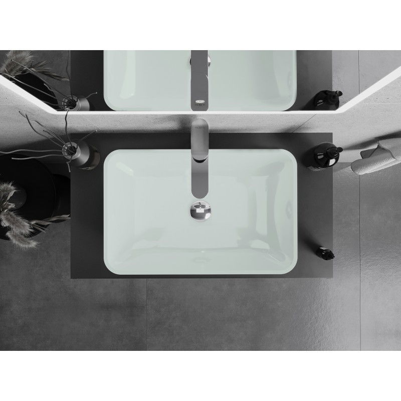 Mexen Megan skleněné umyvadlo na desku 56 x 36 cm, bílá - 24135630