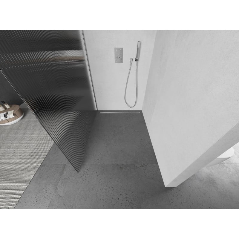 Mexen Kioto L sprchová stěna Walk-in 100 x 200 cm, pruhy, chrom - 800-100-103-01-09