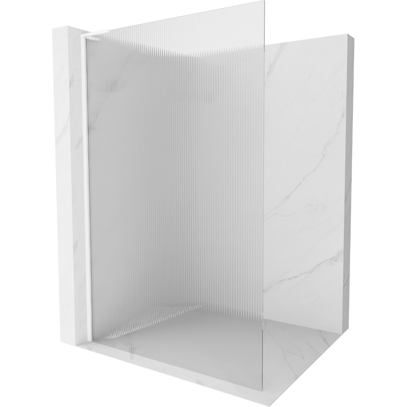 Mexen Kioto L sprchová stěna Walk-in 90 x 200 cm, proužky, bílá - 800-090-103-20-09