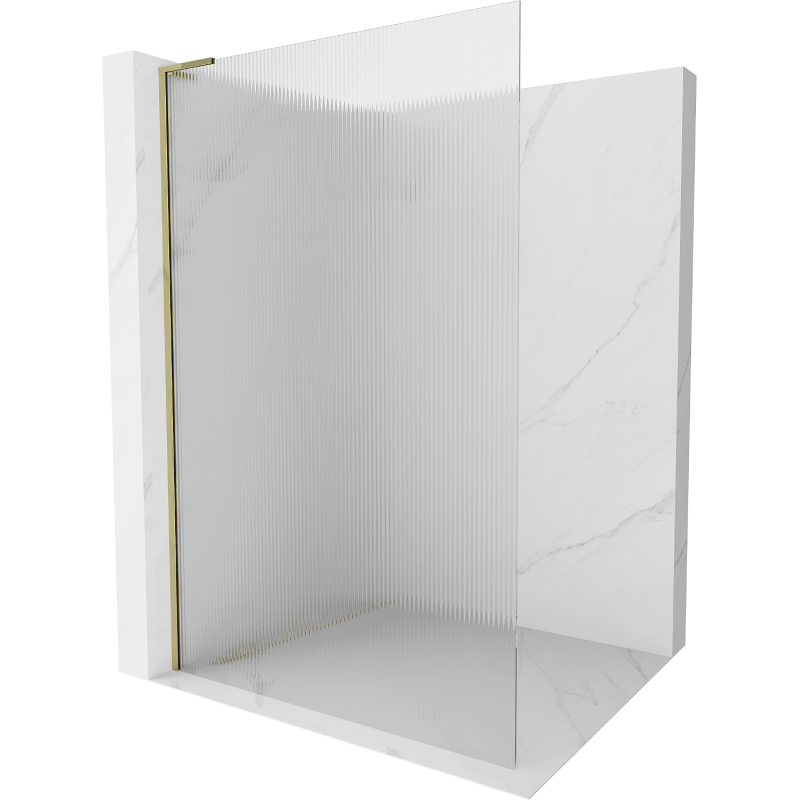 Mexen Kioto L sprchová stěna Walk-in 90 x 200 cm, pruhy, zlatá - 800-090-103-50-09