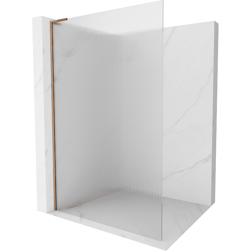 Mexen Kioto L sprchová stěna Walk-in 110 x 200 cm, pruhy, růžové zlato - 800-110-103-60-09