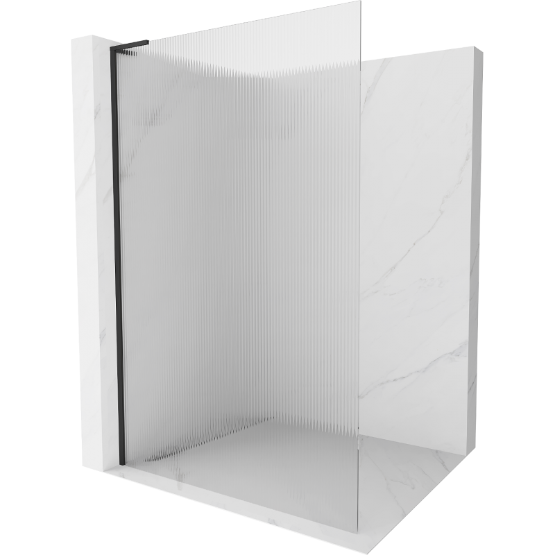 Mexen Kioto L sprchová stěna Walk-in 100 x 200 cm, pruhy, černá - 800-100-103-70-09