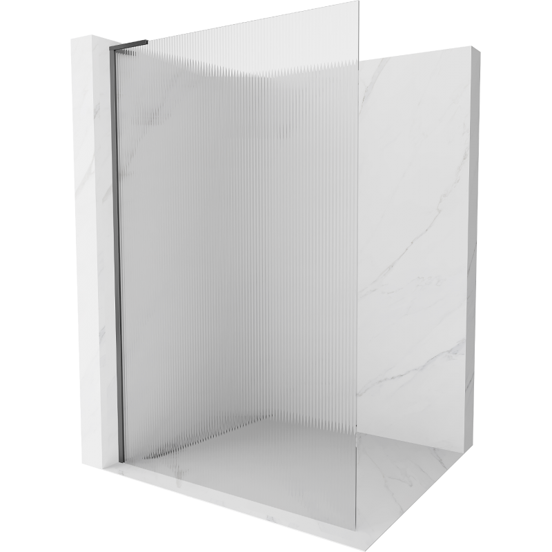 Mexen Kioto L sprchová stěna Walk-in 100 x 200 cm, pruhy, gun metal - 800-100-103-95-09