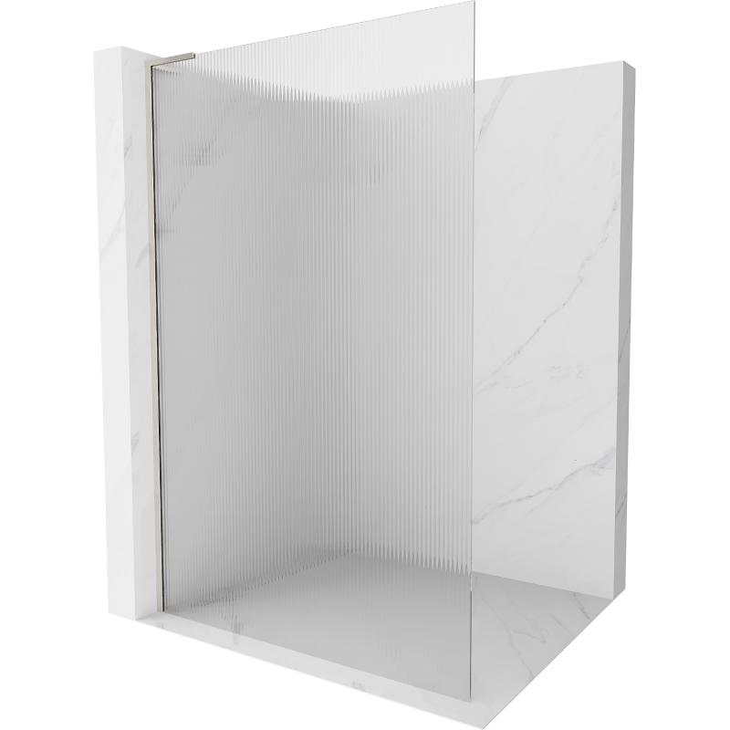Mexen Kioto L sprchová stěna Walk-in 100 x 200 cm, pruhy, kartáčovaný nikl - 800-100-103-97-09