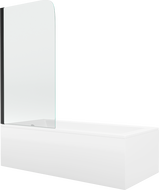 Mexen Cubik obdélníková vana 170 x 70 cm s obložením a jednokřídlovou zástěnou 70 cm, transparentní, černá