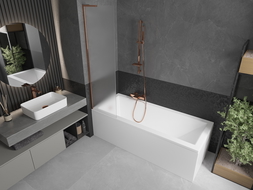 Mexen Next L vanová zástěna 1-křídlová 50 x 150 cm, matná, růžové zlato - 895-050-000-03-30-60