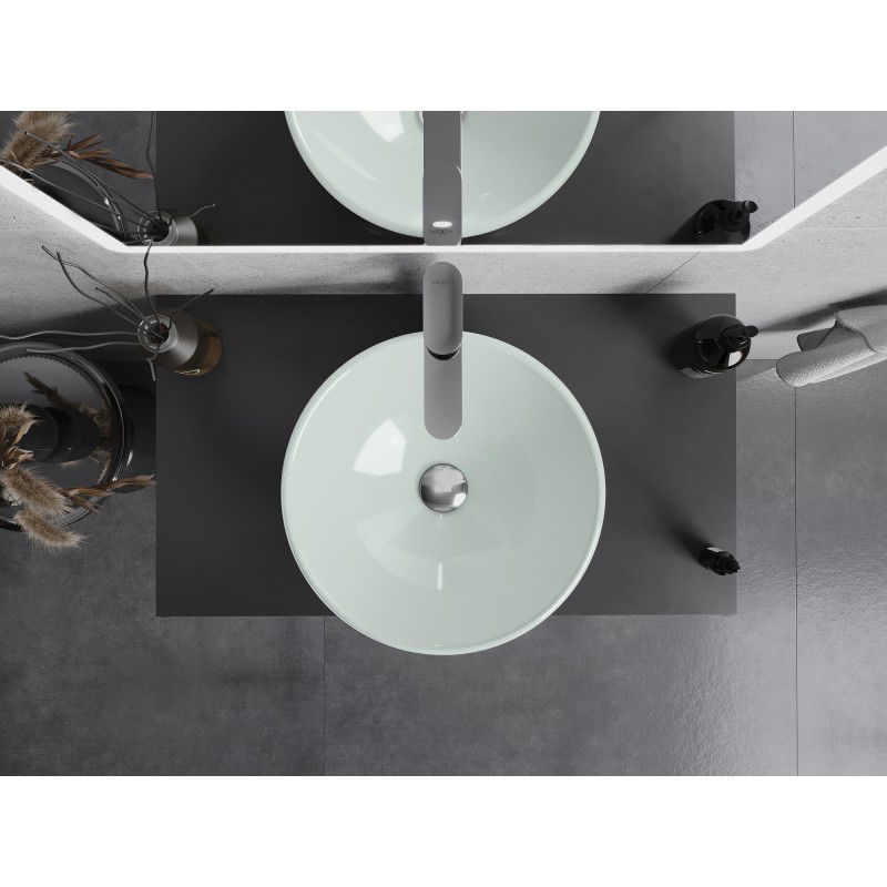 Mexen Mira skleněné umyvadlo na desku 42 x 42 cm, bílá - 24124230