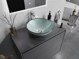 Mexen Mira skleněné umyvadlo na desku 42 x 42 cm, stříbrné - 24124211