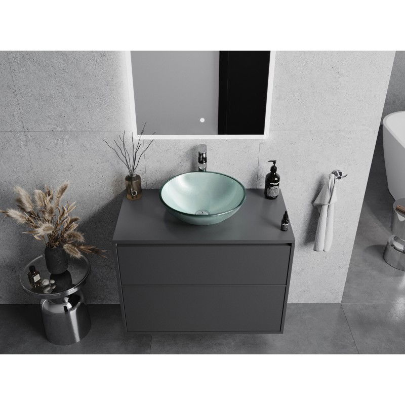 Mexen Mira skleněné umyvadlo na desku 42 x 42 cm, stříbrné - 24124211