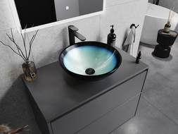 Mexen Mira skleněné umyvadlo na desku 42 x 42 cm, modré - 24124247