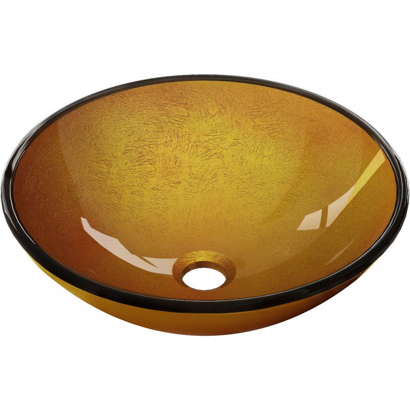 Mexen Mira skleněné umyvadlo na desku 42 x 42 cm, zlaté - 24124250